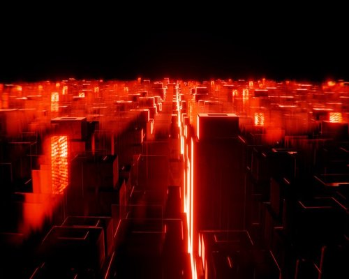 Futuristic digital city in the fictional Skyline Play Capital game